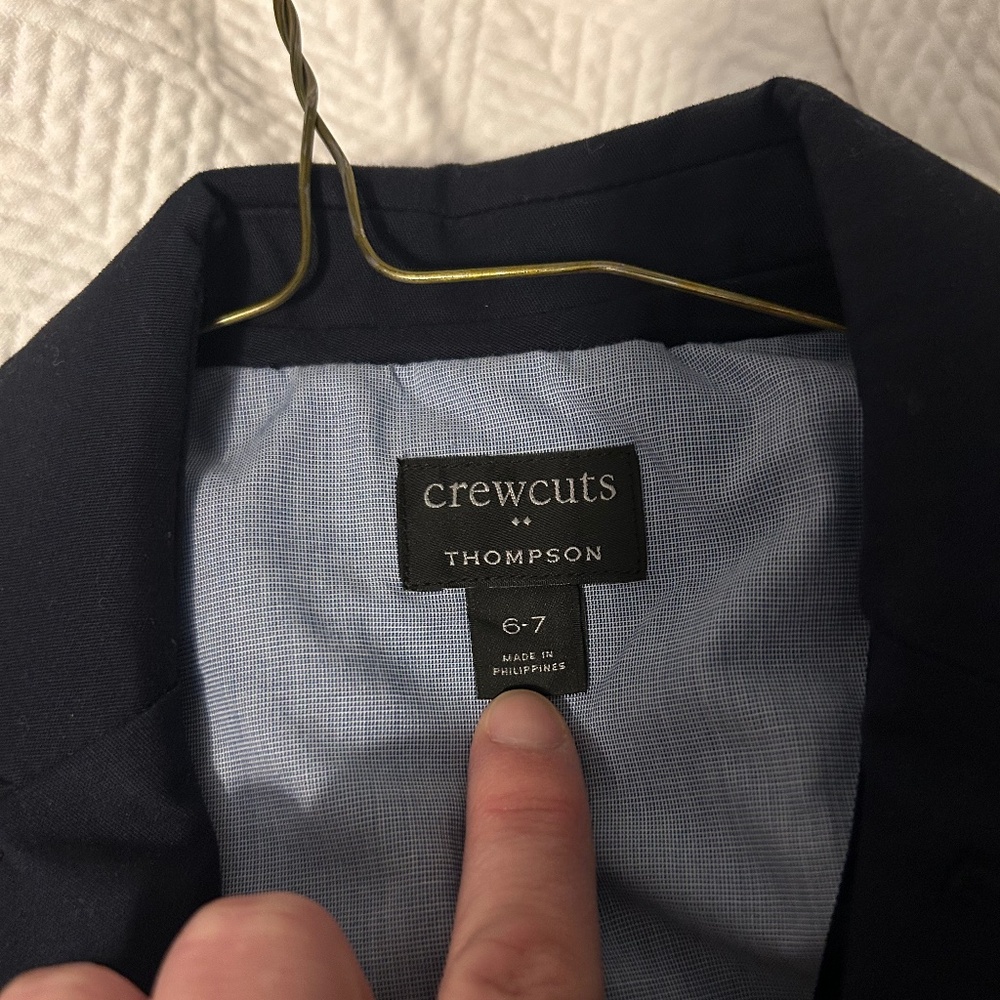 Boys Crewcuts J Crew Navy Blue Suit size 6-7 - Picture 2 of 9